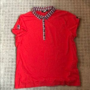 red short sleeve polo by asos